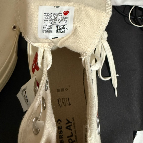 Converse Chuck Taylor All Star 70 Hi Comme des Garcons Play M/Size 11 W/13 - Picture 9 of 9